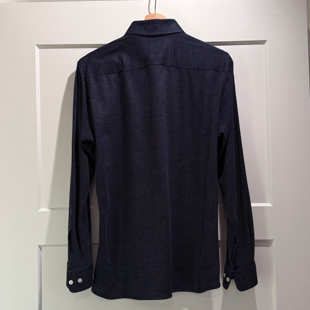 BOSS Button Down Dress Shirt in Navy Size Small - Picture 9 of 13